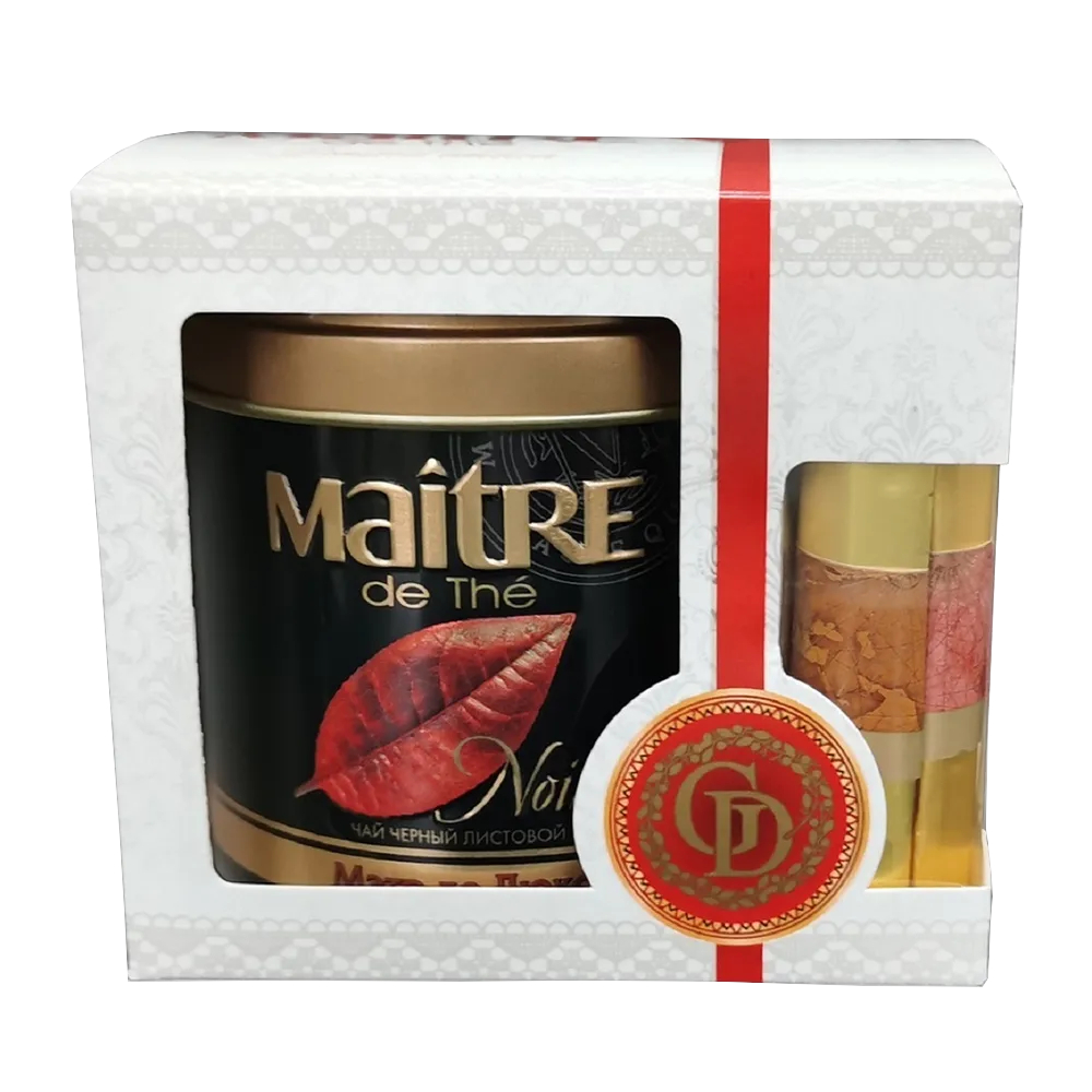 Набор чая Maitre de The + конфеты GOLDEN DESSERT, 144 г