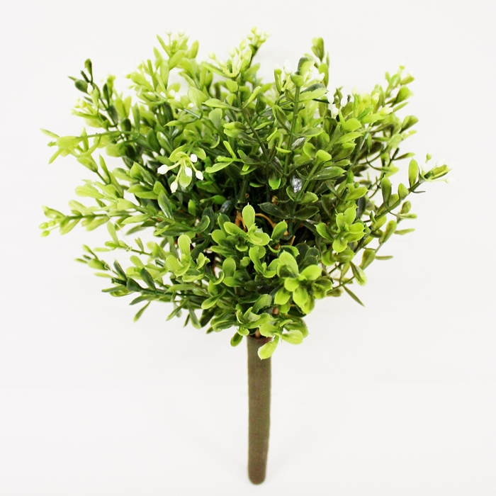 Куст самшита Конэко-О искусственный 25 см, зеленый куст фикуса конэко о искусственный зеленый 135 см кашпо 18х20х12 см 3 куста