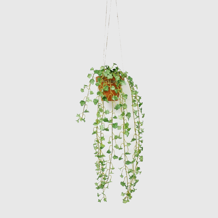 Плющ Конэко-О ампельный с мелким листом из латекса, высота 60 см, в кашпо 14х14х12 см плющ конэко о ампельный с мелким листом высота 90 см зеленый