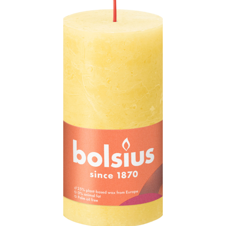 фото Свеча bolsius рустик 13х6,8 см shine солнечно-желтая