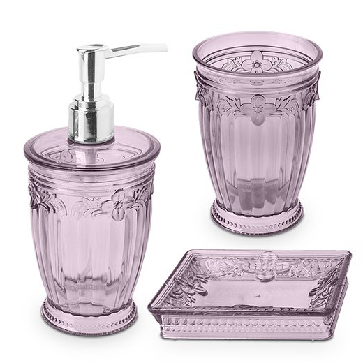 мыльница gaudy розовый Набор аксессуаров для ванной Ag concept 3 предмета розовый
