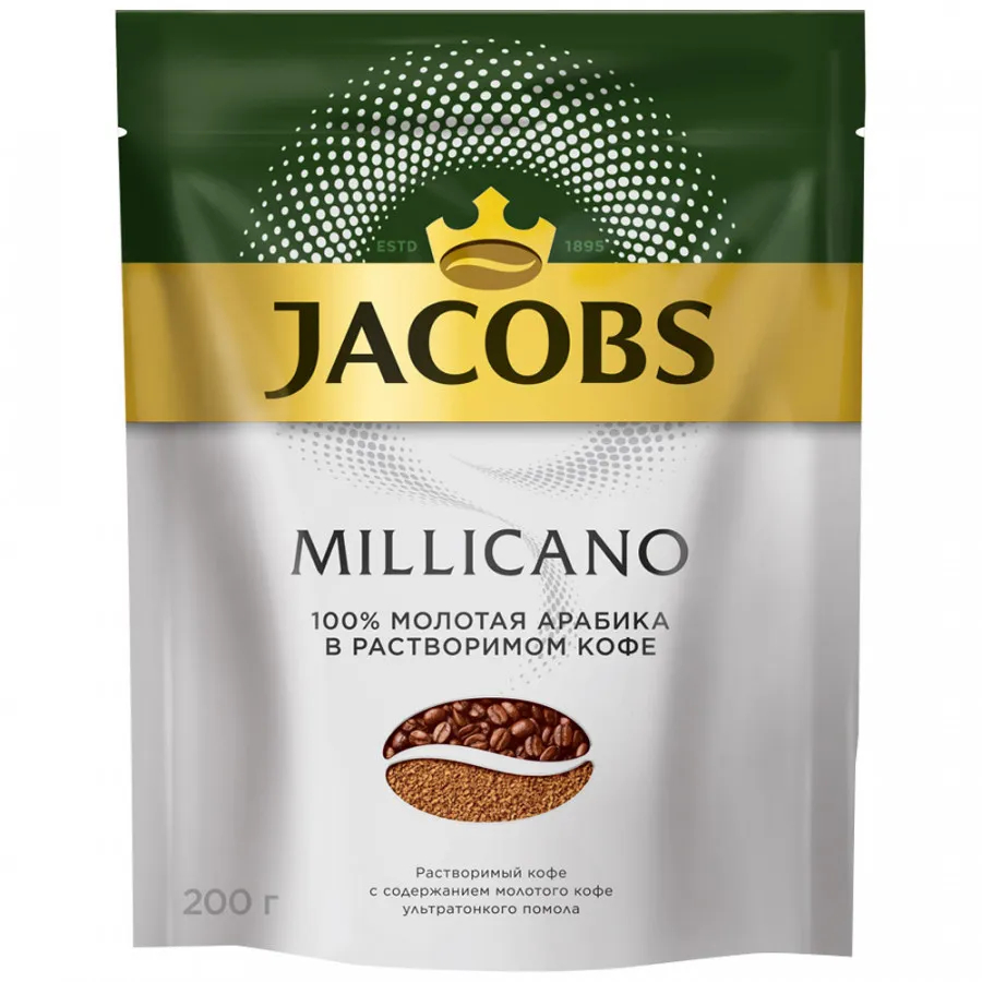 

Кофе Jacobs Millicano молотый в растворимом, 200 г