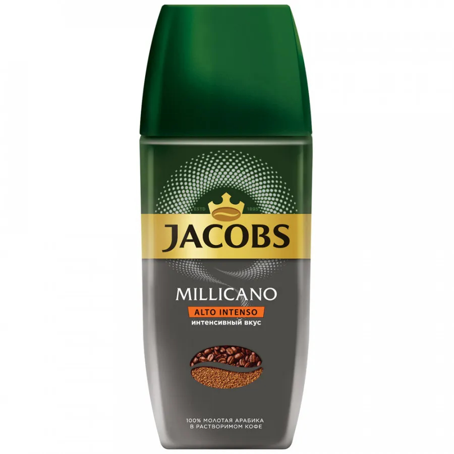 Кофе Jacobs Millicano Alto Intenso молотый в растворимом, 90 г кофе mr viet молотый лювак 500г