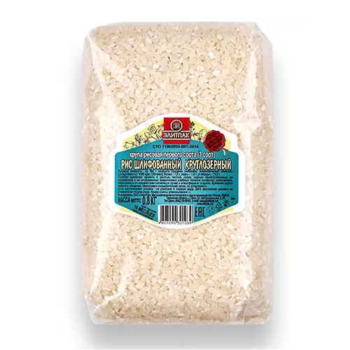 Рис круглозерный ЭлитПак Шлифованный 800 г рис элитпак круглозерный в пакетиках для варки 80 г х 5 шт