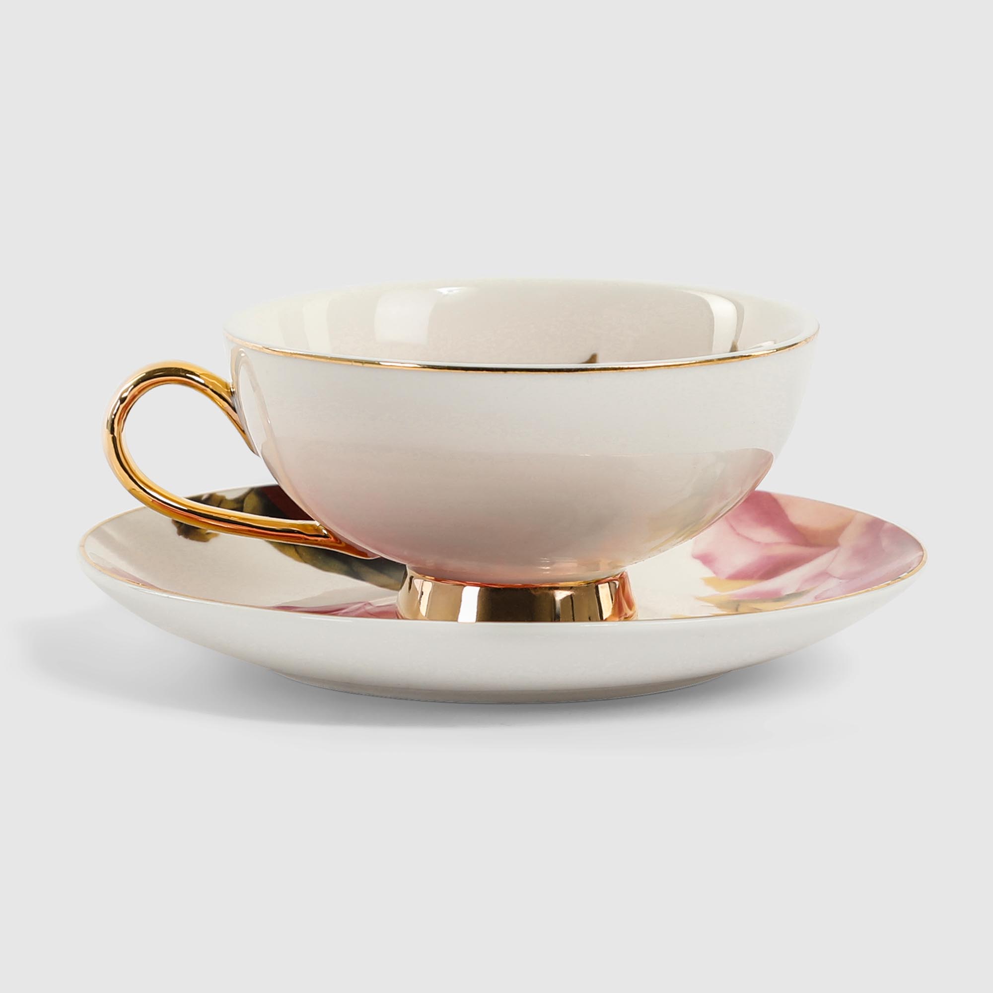 Чайная пара French garden 200 мл бело-розовый тарелка french garden 26 см