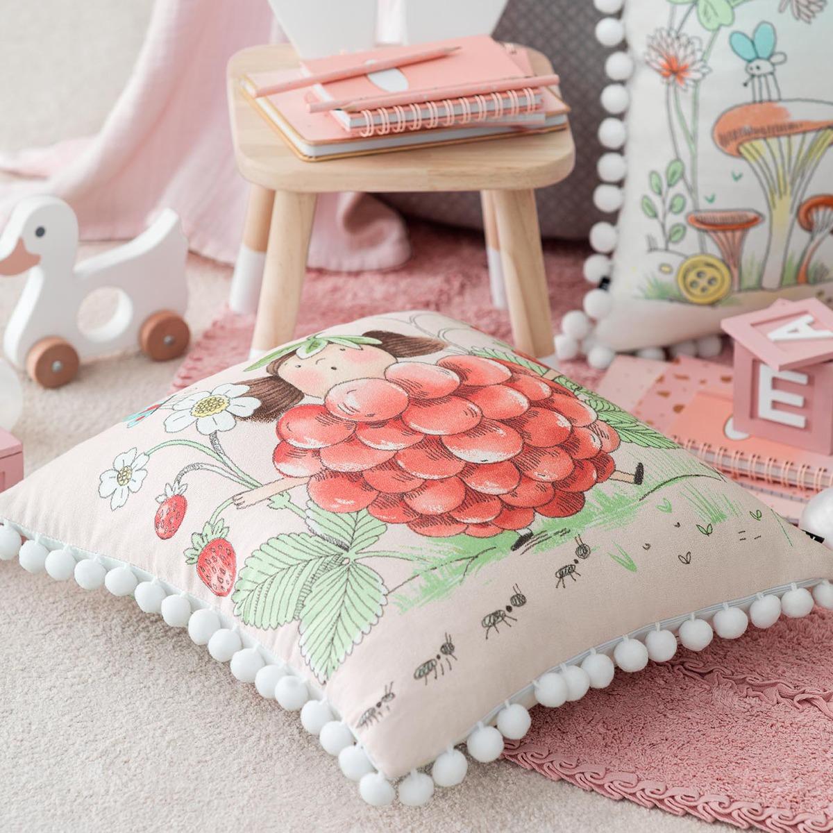 Декоративная подушка Togas Стробби розовая 45х45 см, цвет розовый - фото 1