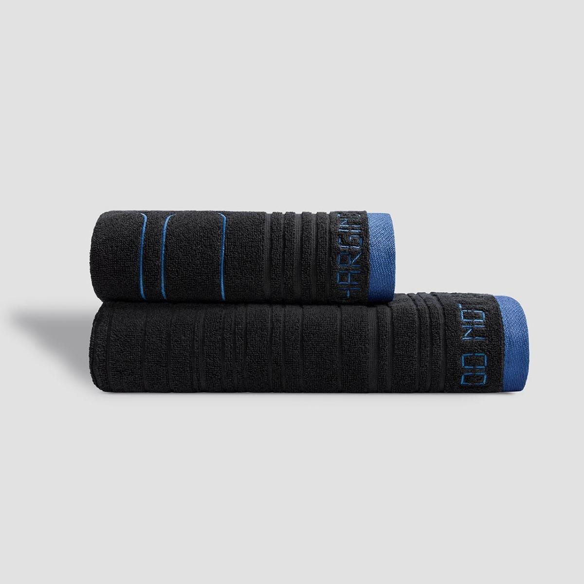 Полотенце Togas Макс чёрное с синим 50х100 см