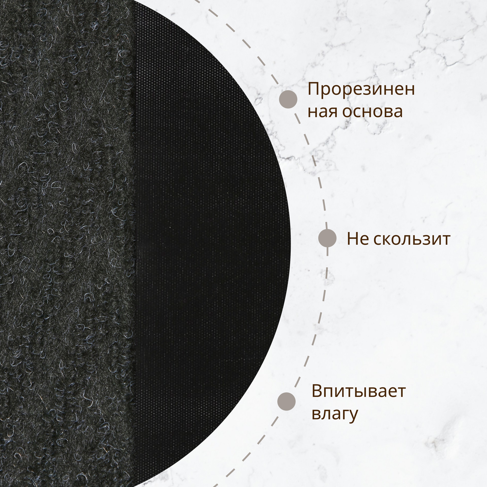 фото Коврик придверный x y carpet темно-серый 50х80 см