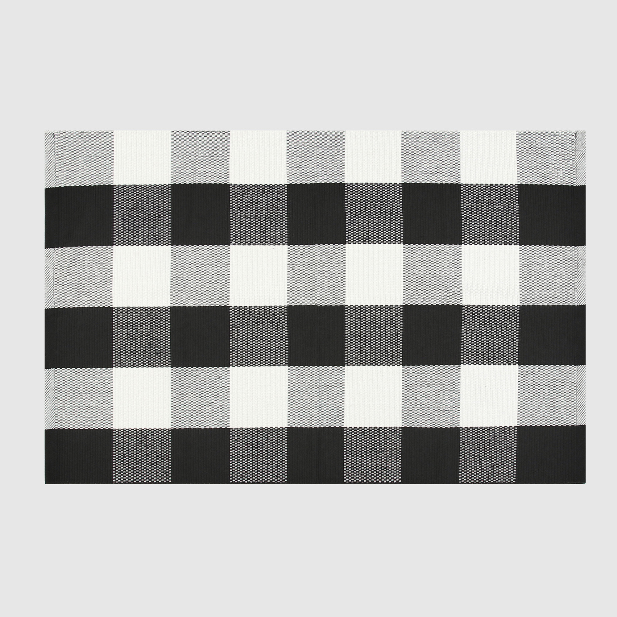 Коврик придверный X Y Carpet хлопковый чёрно-белый 90х150 см