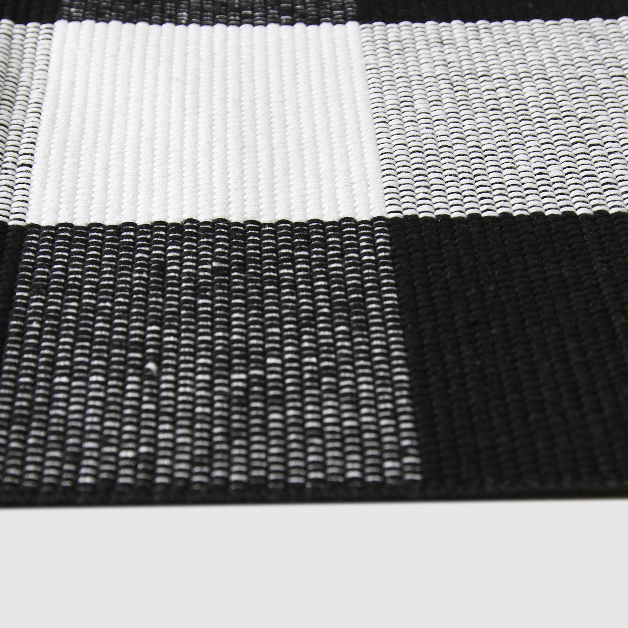 Коврик придверный X Y Carpet хлопковый чёрно-белый 90х150 см, цвет черный - фото 7