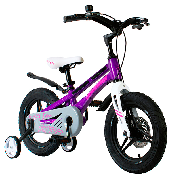 Велосипед детский Maxiscoo Ultrasonic делюкс плюс 14 дюймов фиолетовый - фото 2