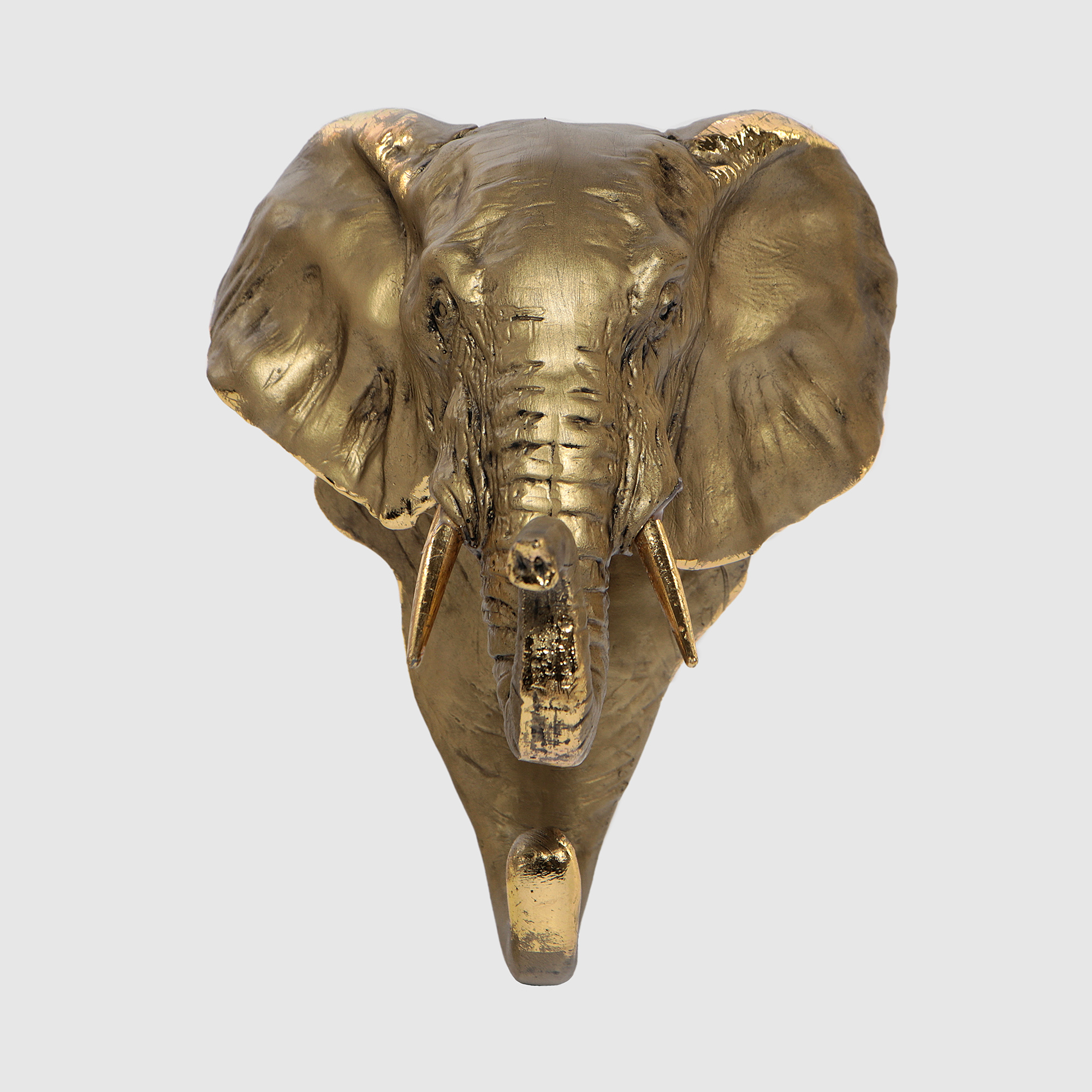 сувенир полистоун бюст голова коня золотой 10х11х31 5 см Вешалка настенная Тпк полиформ Голова слона H-20 см