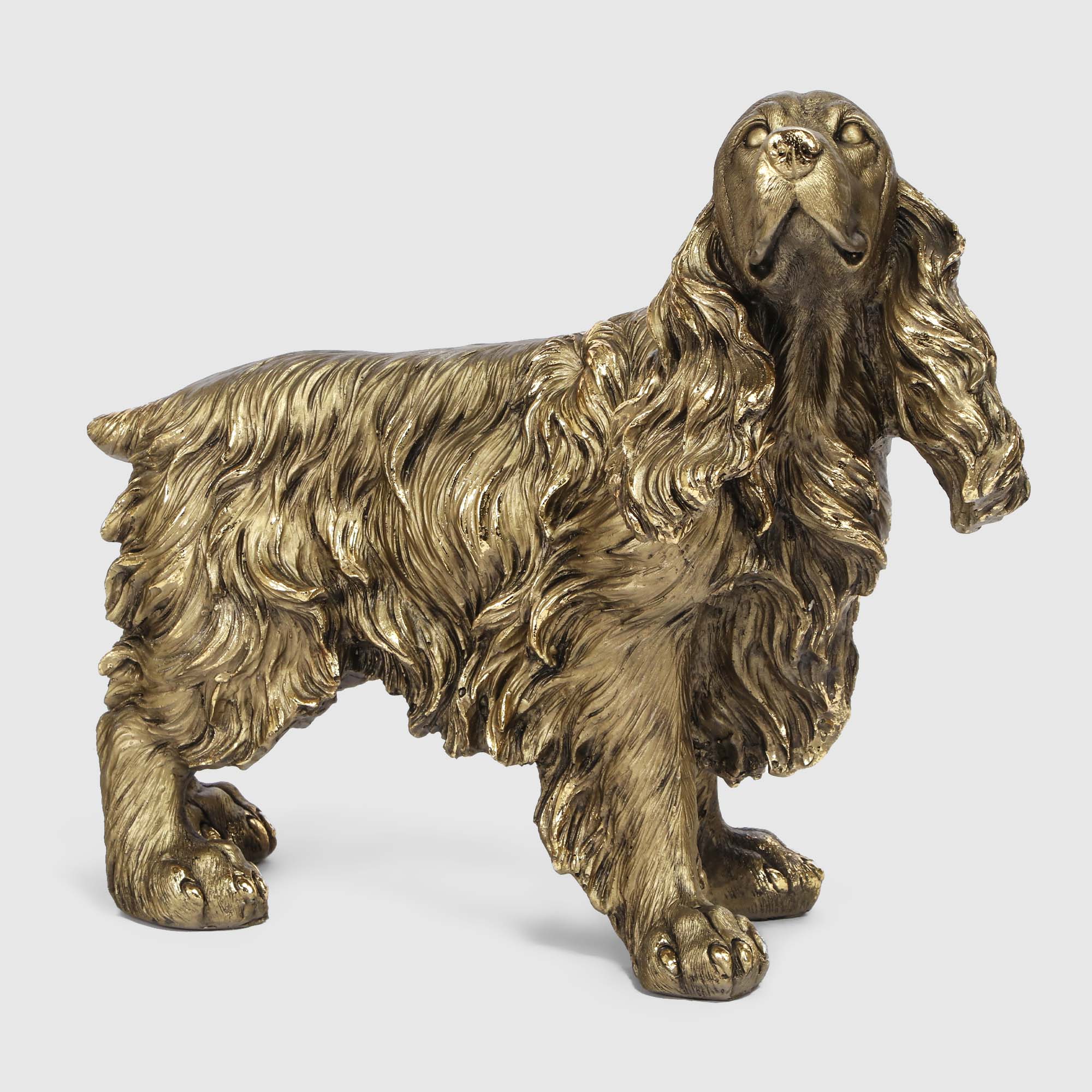 Декоративная фигура Тпк полиформ Собака спаниель стоит Н- 38см,L-45см Бронза