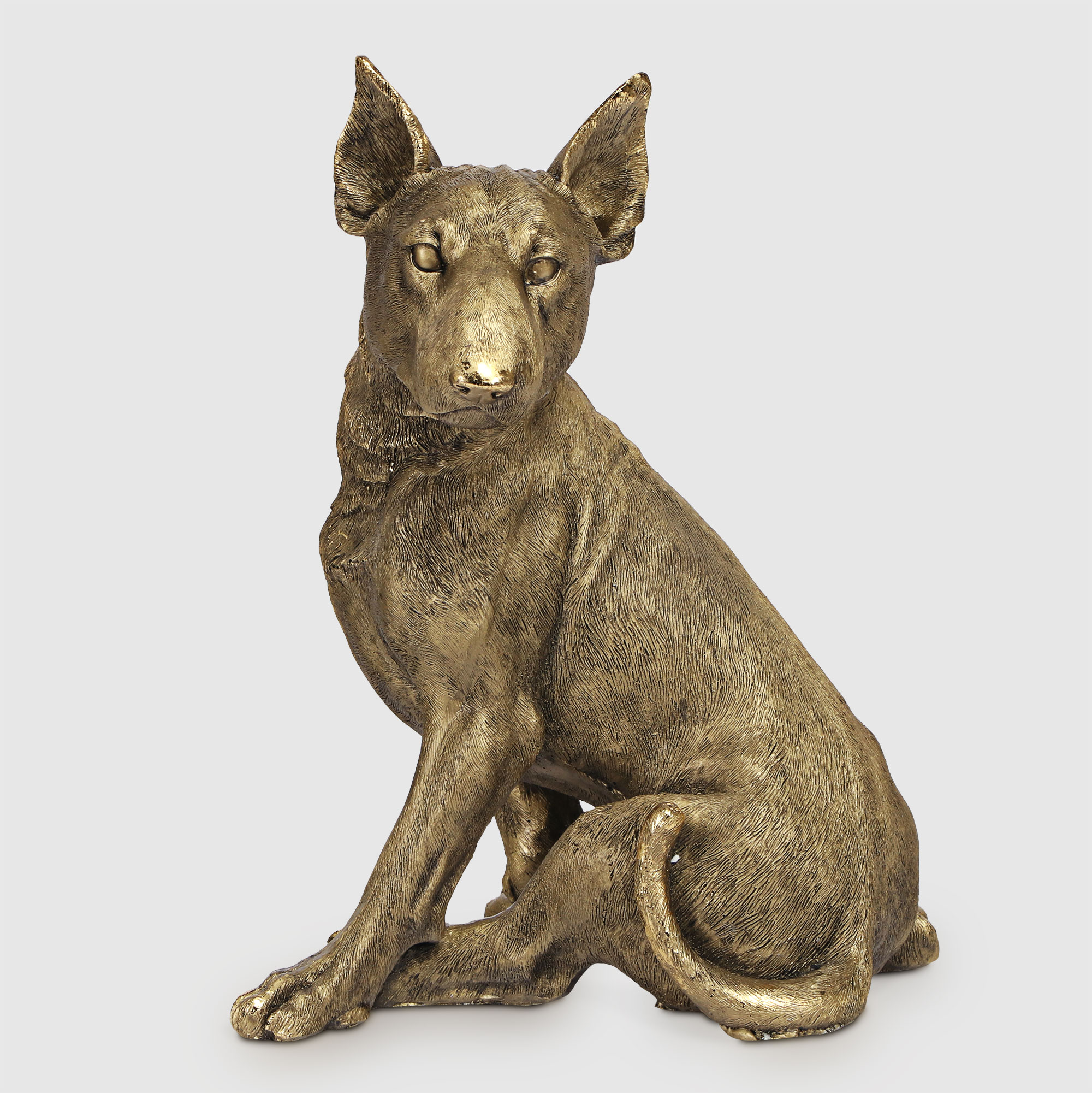 Фигура декоративная Тпк полиформ Собака Стафф, высота 33 см, бронзовая