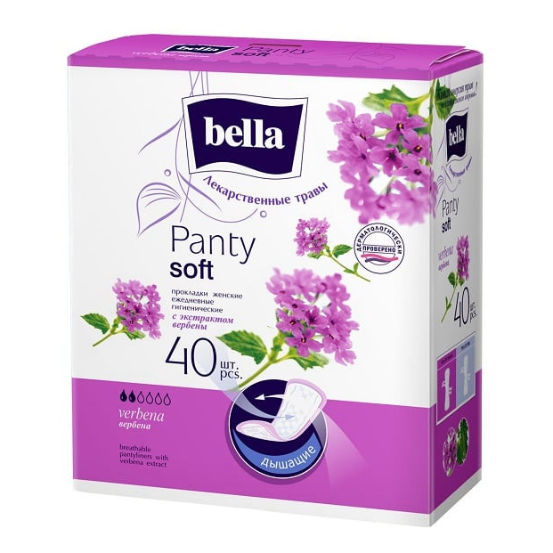 Прокладки Bella Panty Soft Herbs Tilia с экстрактом вербены, ежедневные, 40 шт