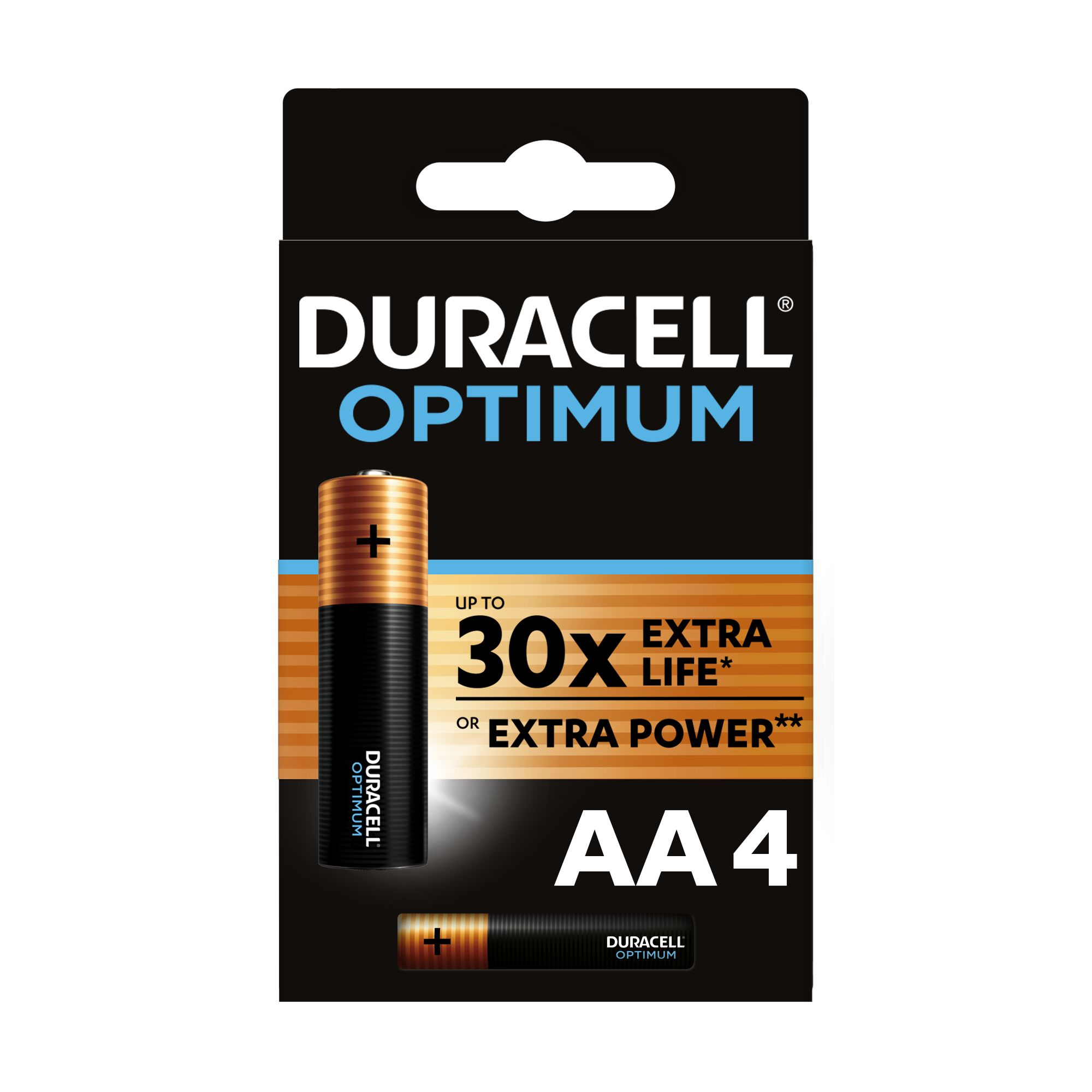 Батарейки Duracell Optimum AA, 4 шт батарейки duracell optimum aa 4 шт