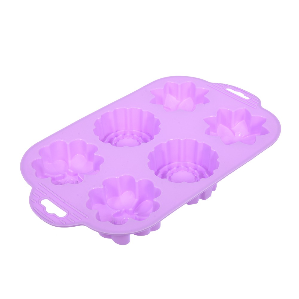Форма силиконовая Marmiton цветочки 6 ячеек в ассортименте форма разъёмная для выпечки кексов и тортов с регулировкой размера 25 30 см хромированный