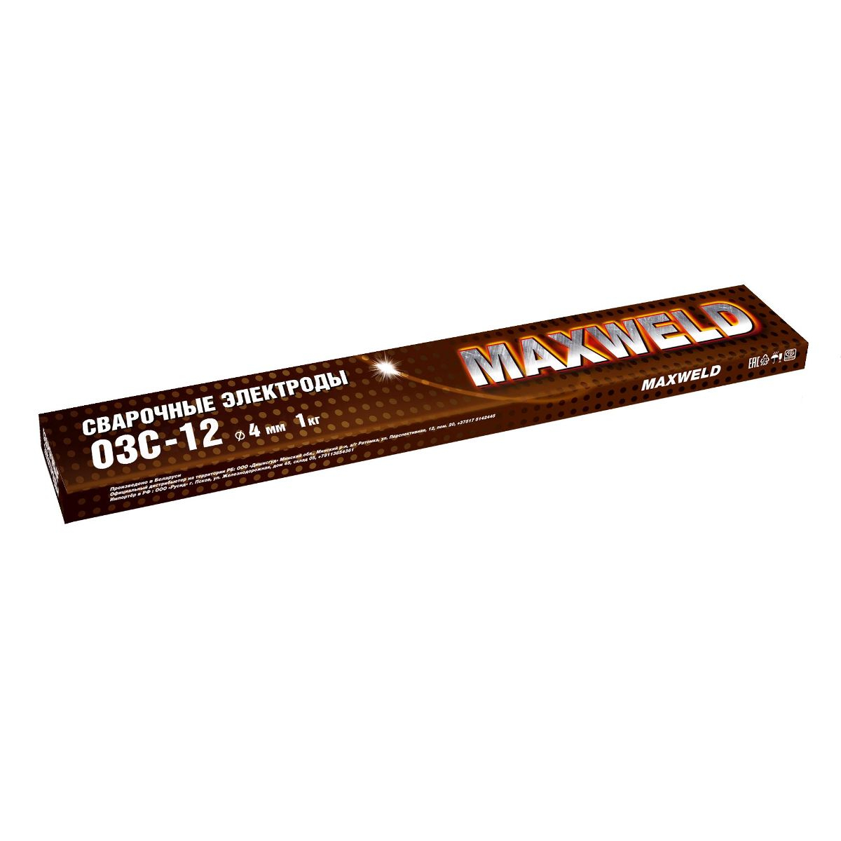 Электроды Maxweld СТАЛЬ ОЗС-12 4мм, 1 кг электроды maxweld сталь озс 12 3мм 5 кг