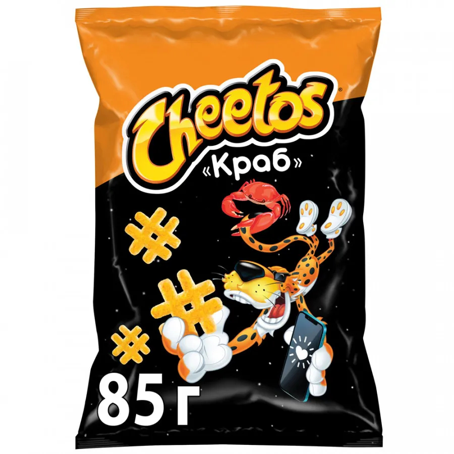 снеки кукурузные cheetos сыр 85 г Чипсы кукурузные Cheetos Краб 85 г
