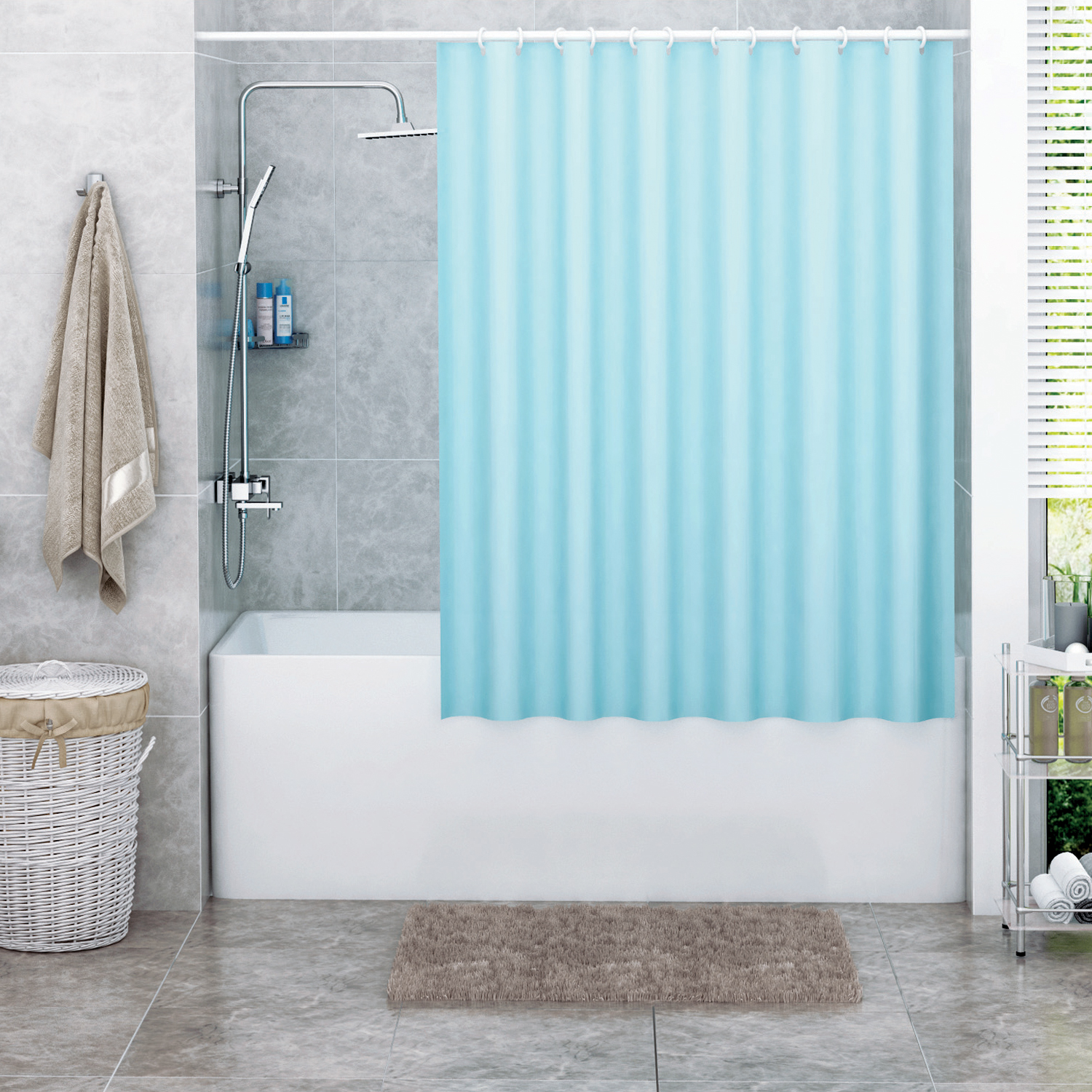 Шторка для ванной Wasserkraft Order голубая 180х200 см шторка для ванной wasserkraft rossel разноцветная 180х200 см sc 57101