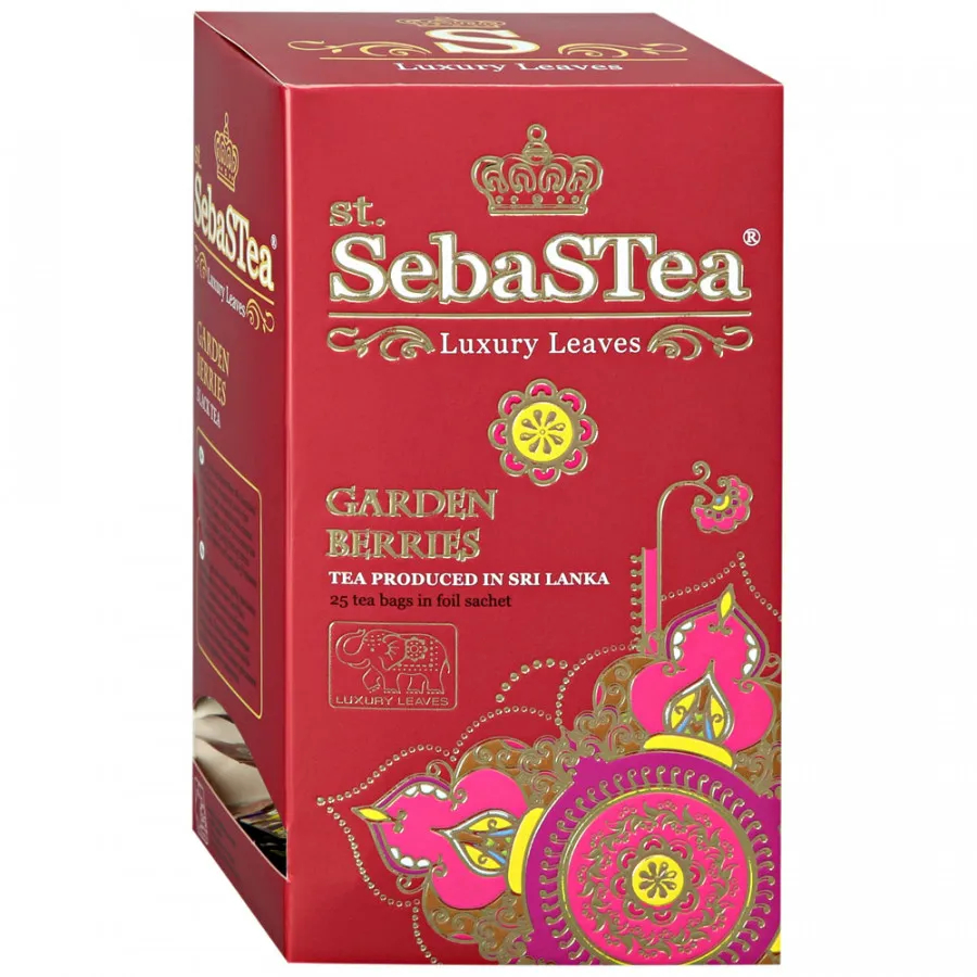 Чай чёрный SebaSTea Garden Berries пакетированный, 25х1,5 г чай чёрный sebastea earl grey пакетированный 100х1 5 г
