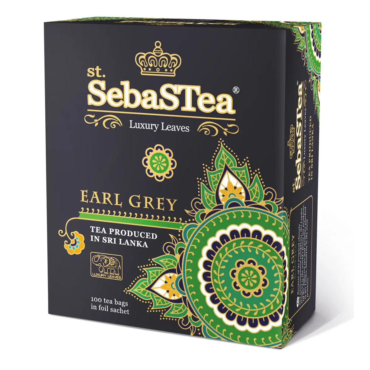 Чай чёрный SebaSTea Earl Grey пакетированный, 100х1.5 г