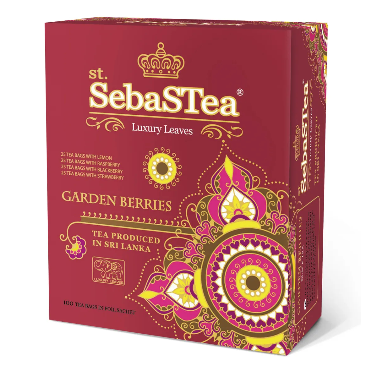 Чай чёрный SebaSTea Garden Berries пакетированный, 100х1.5 г чай sebastea ceylon gold 25х2 г