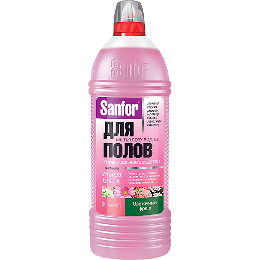 Средство для полов Sanfor Цветочный фреш 1000 мл средство для мытья полов astonish цитрусовый взрыв 1000 мл