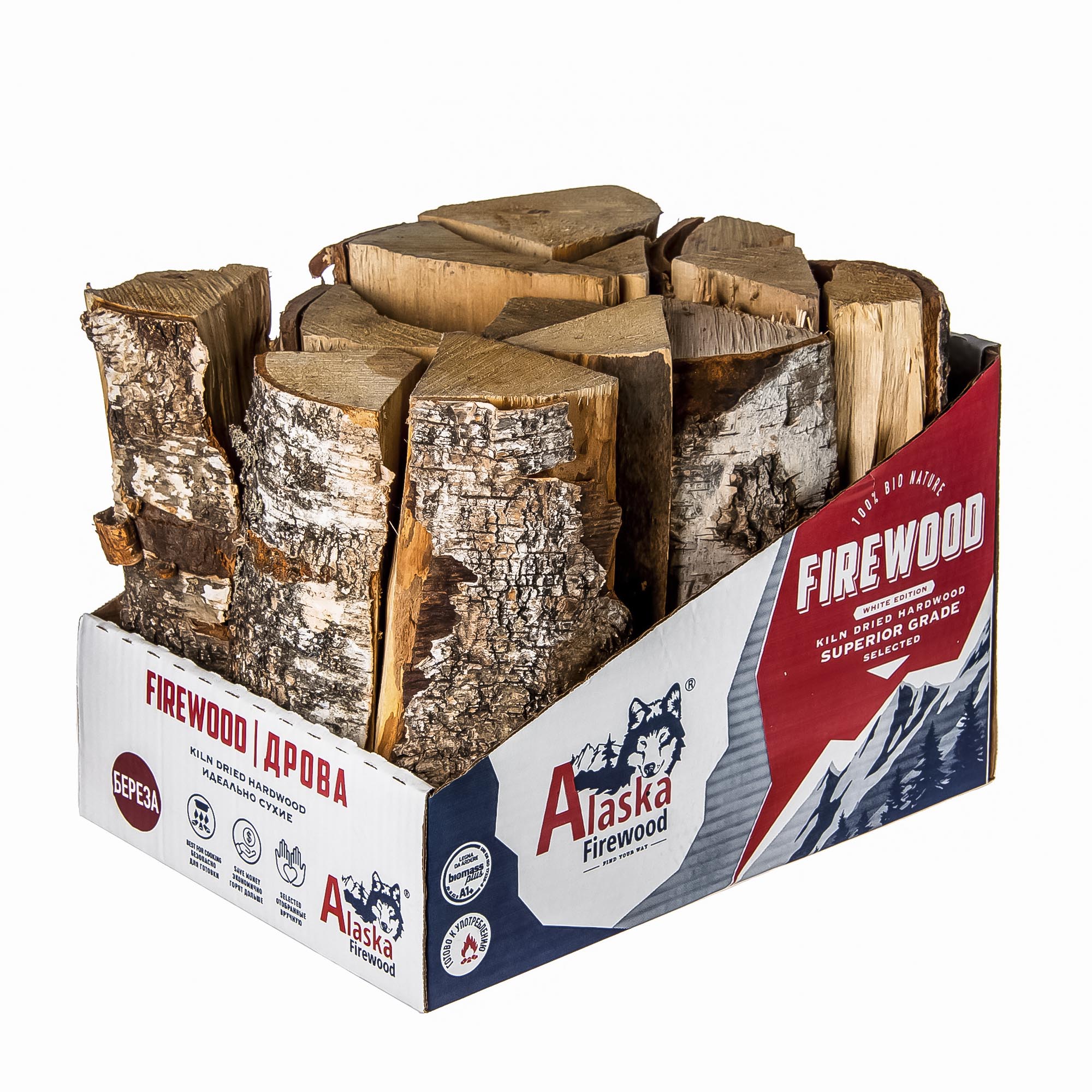Дрова березовые Alaska firewood 10кг pro