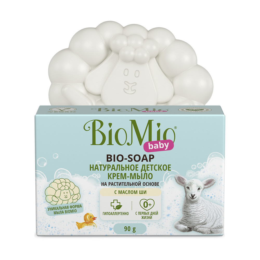 Мыло BioMio детское с маслом ши, 90 г масло детское для тела после купания 115мл