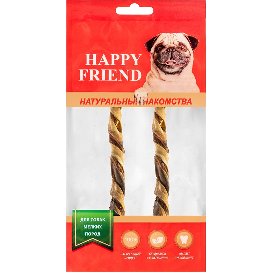 фото Лакомство для собак happy friend спиральки говяжьи для мелких пород 40 г