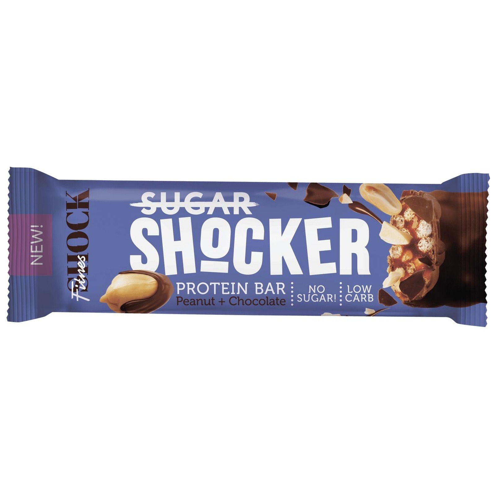 Батончик глазированный FitnesShock арахис-шоколад shocker 35 г арахис орехи и сухофрукты в шоколаде кг