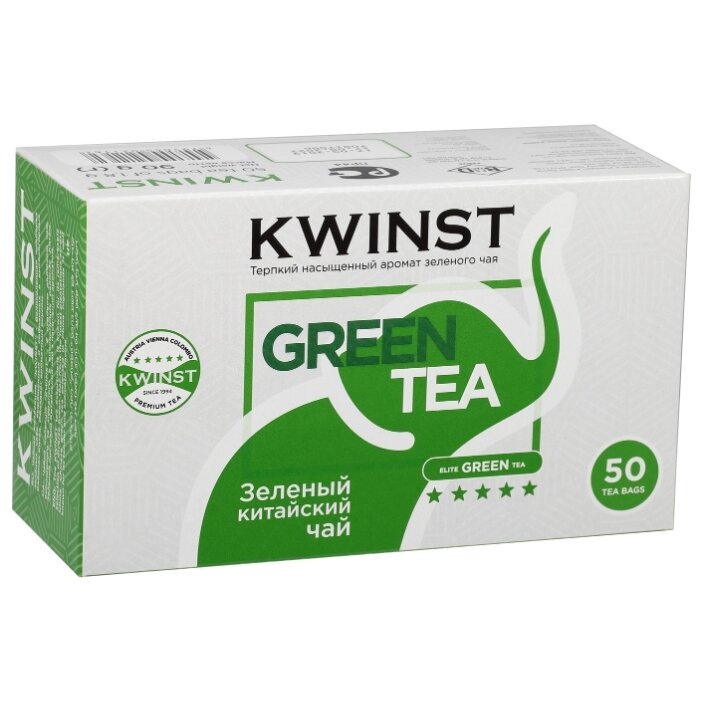 Чай зеленый Kwinst цейлонский 50 пакетиков чай ahmad цейлонский 100 гр