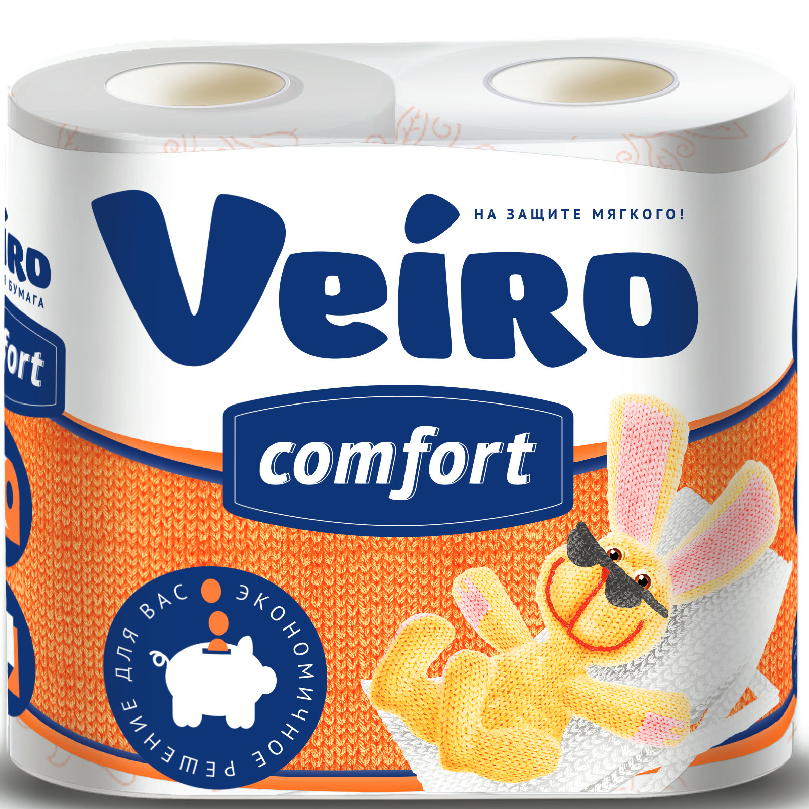 Бумага туалетная Linia Veiro comfort 2 слоя, 4 рулона, 17,5 м туалетная бумага veiro 3 слоя 12 шт 17 м с втулкой