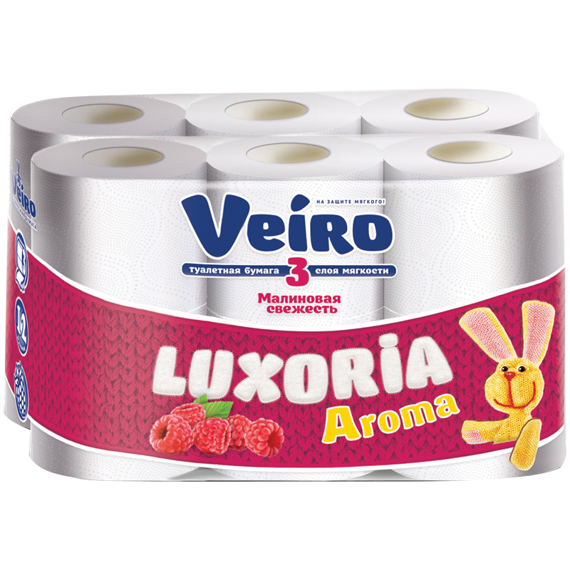 Бумага туалетная Linia Veiro luxoria aroma, 3 слоя, 12 рулонов, 17,5 м тбрул veiro luxoria 5с34aroma 3 сл 4 рулона белый малина