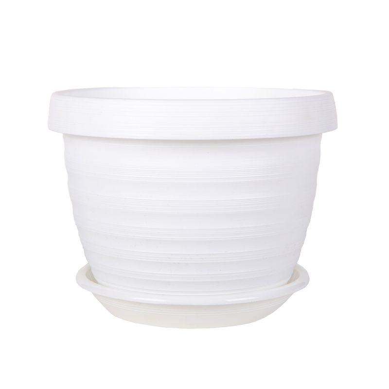 Горшок Ливингрин Толедо d 20см 3л белый с поддоном сушилка для посуды с поддоном 39×25×12 см белый