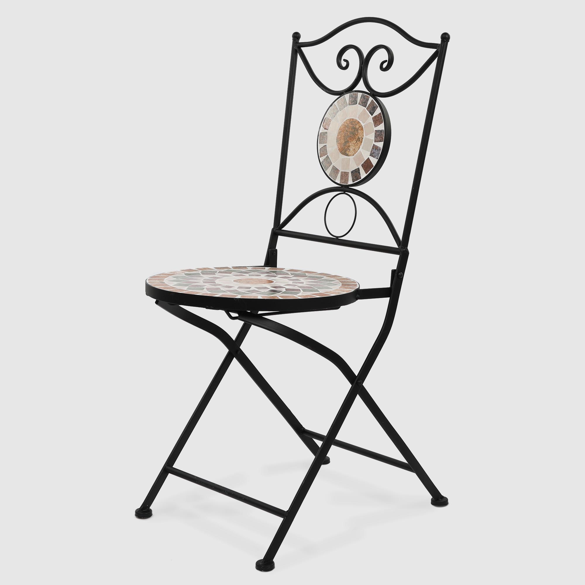 Декоративный стул Heng Yu с мозайкой Патио 38х38х90 см