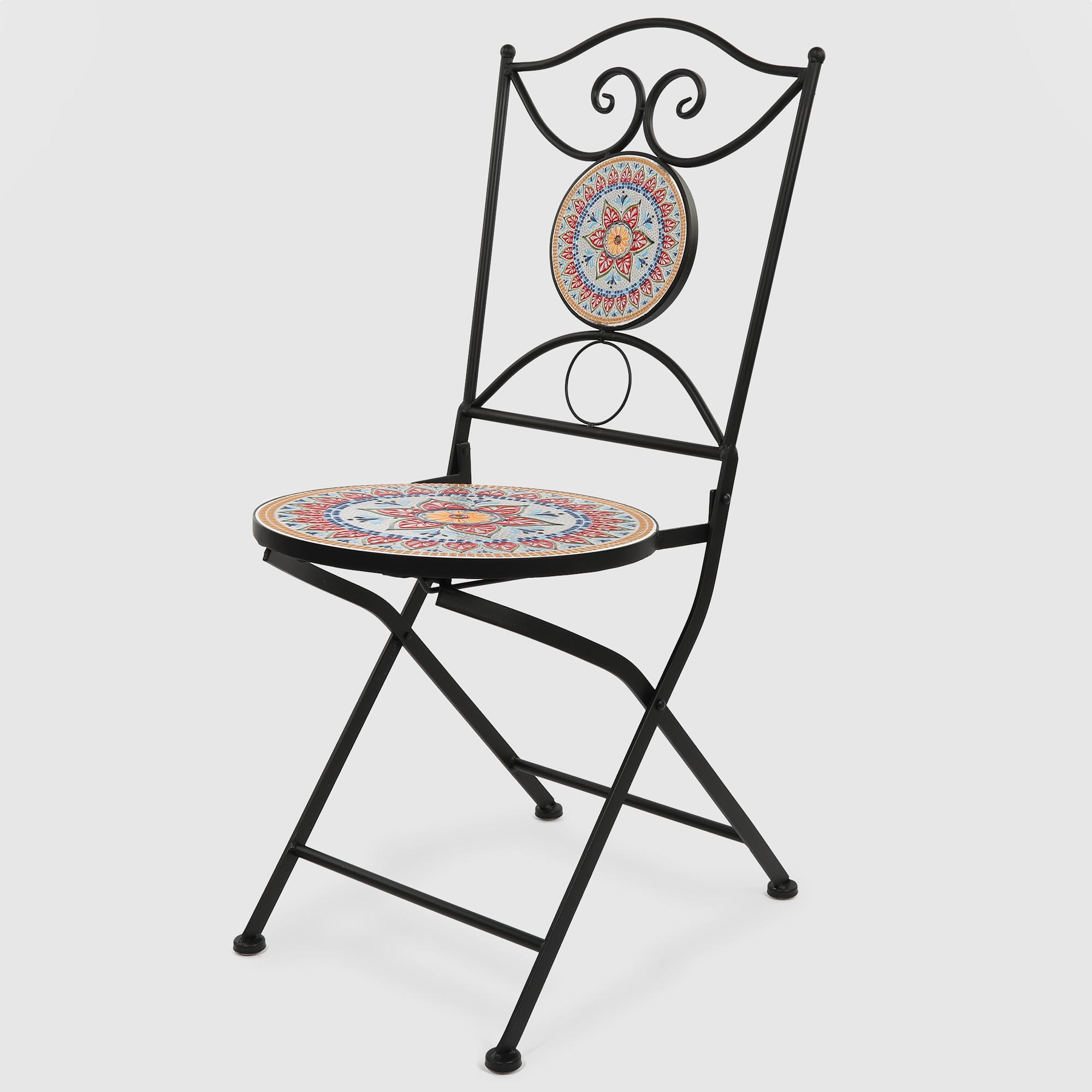 цена Декоративный стул Heng Yu с мозаикой Мексика 38х38х90 см