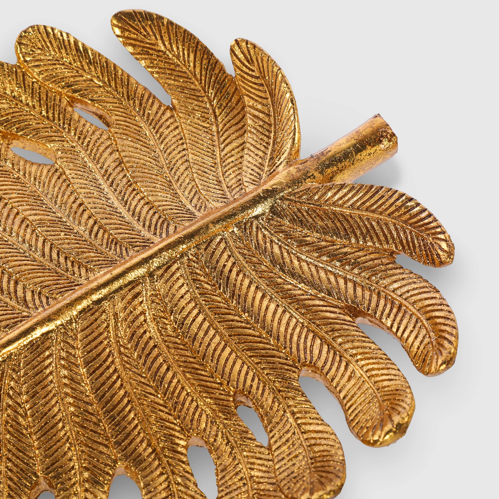 фото Поднос декоративный willken золотой лист 20,8х17,3х2,8 см