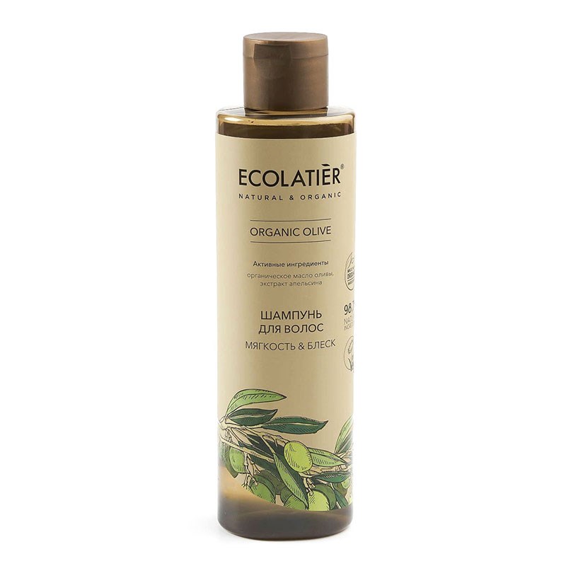 шампунь для волос organic guru olive oil увлажняющий 250 мл Шампунь для волос Ecolatier Olive мягкость/блеск 250мл