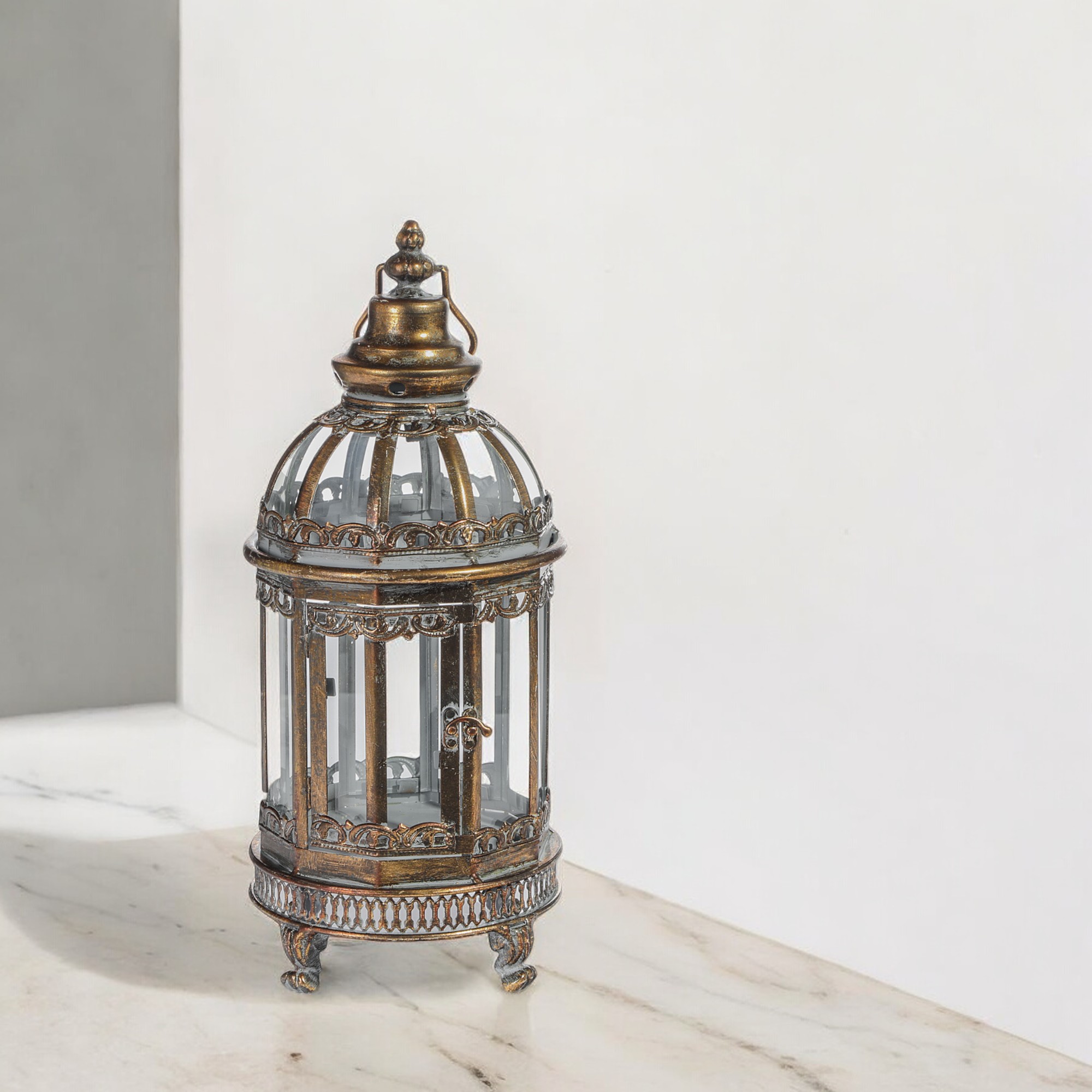 фото Фонарь декоративный oriental star золото антик 18х18х42.5 см