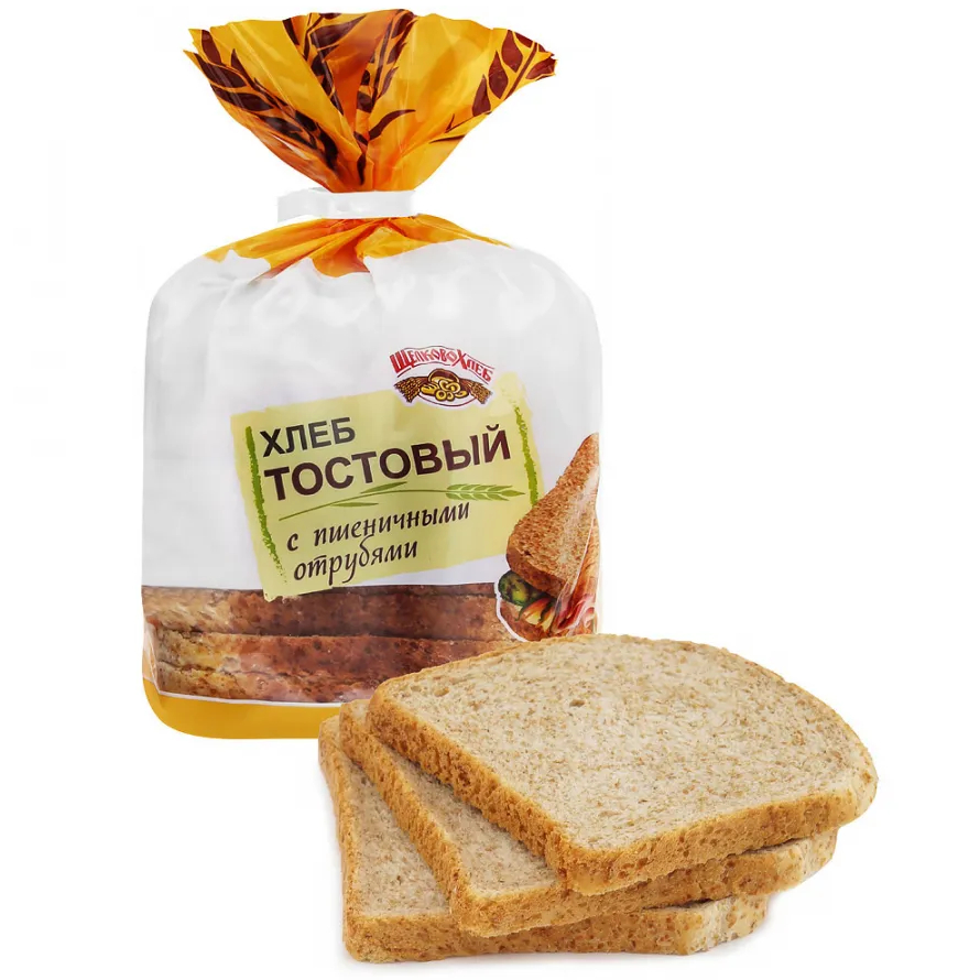 Хлеб Щелковохлеб тостовый с пшеничными отрубями, нарезка, 450 г - фото 1