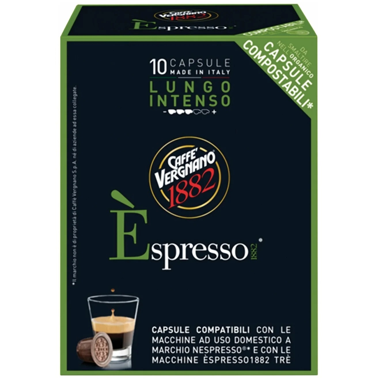 Кофе в капсулах Caffe Vergnano Cap Nespresso Lungo 10 шт х 5 г