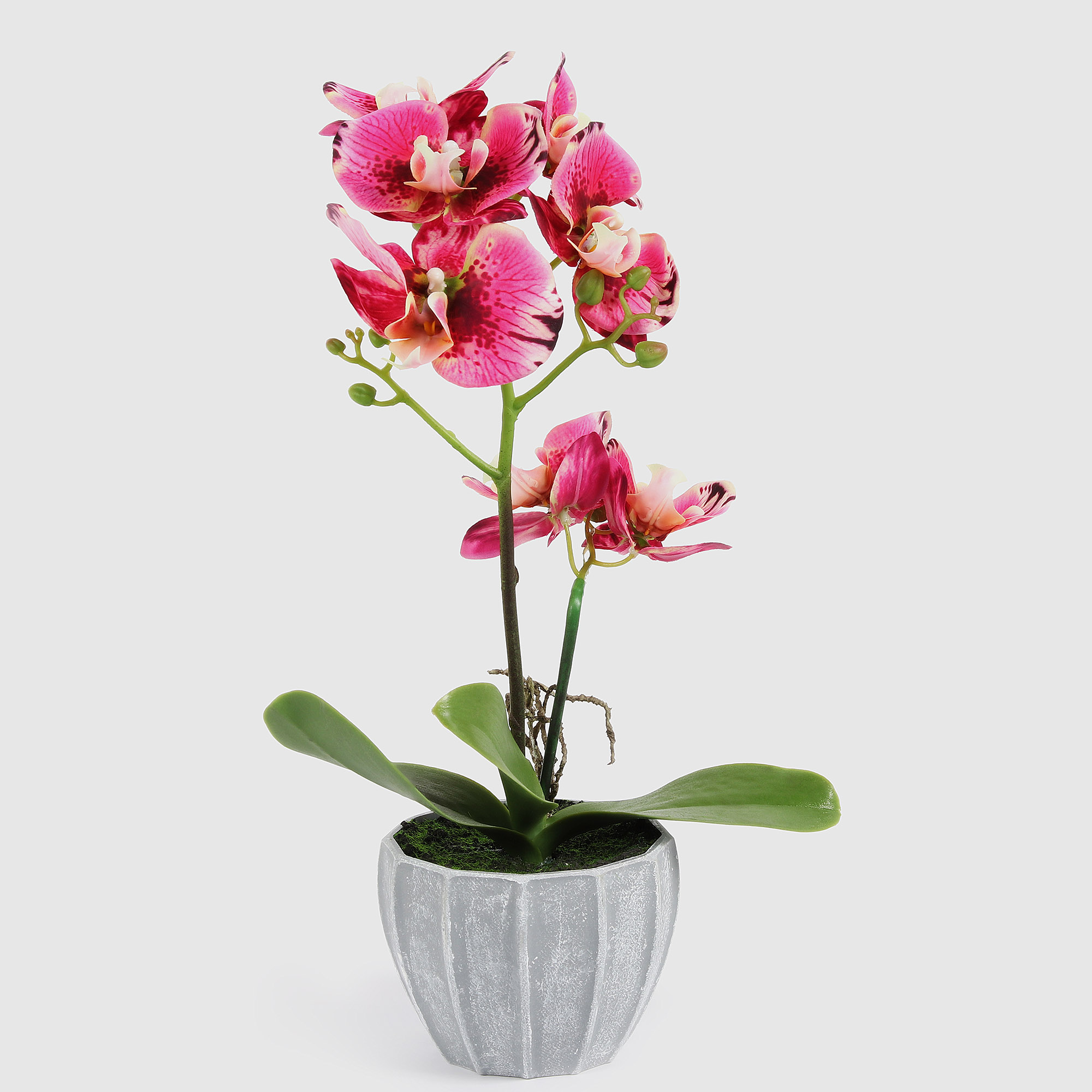 Цветок искусственный Fuzhou Light в горшке орхидея тигровая 2 цвета, 40 см