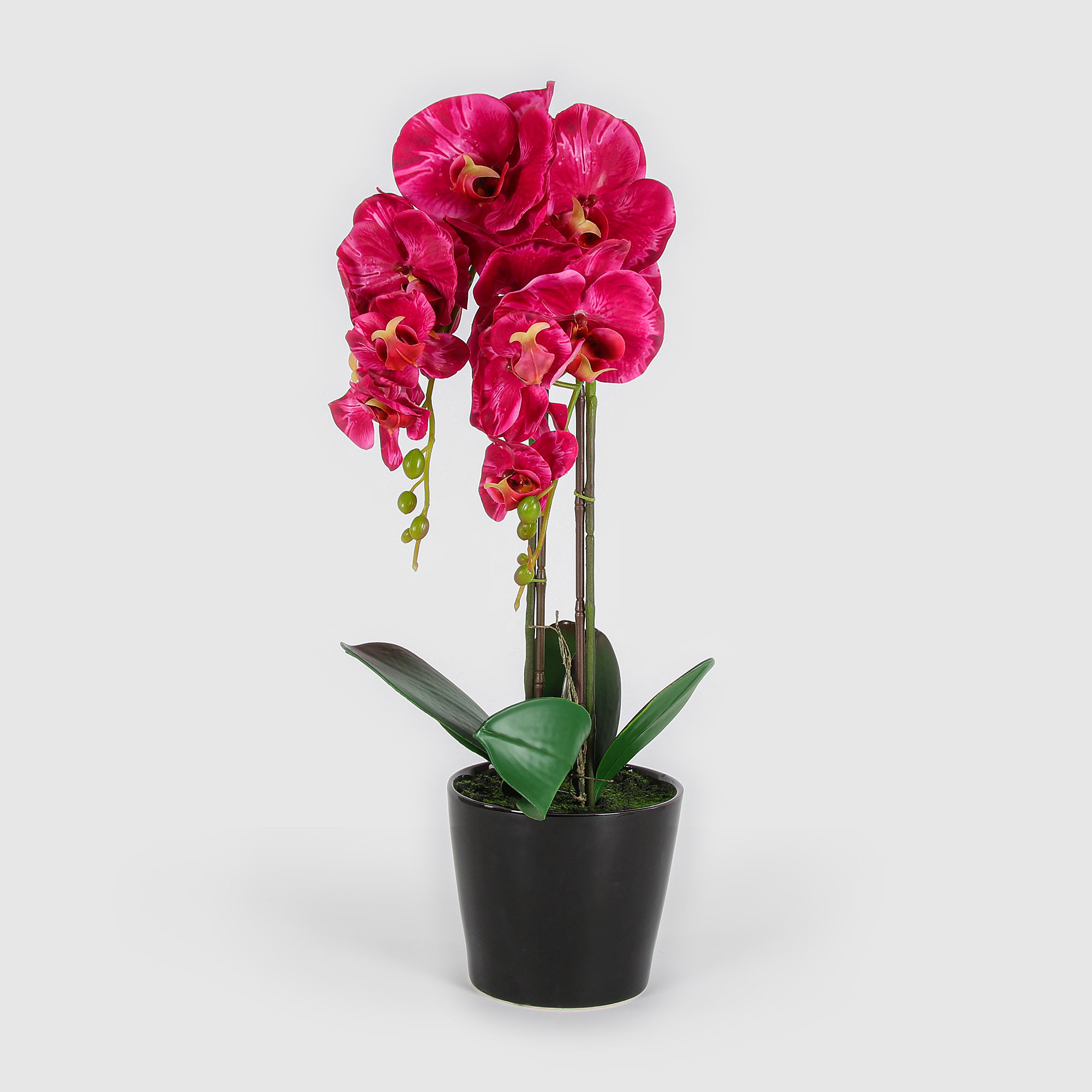 цена Цветок искусственный Fuzhou Light в горшке орхидея кармин 62 см