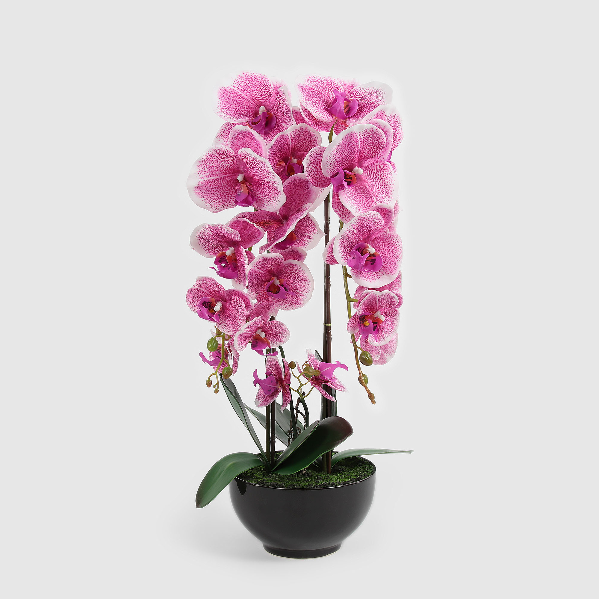 Цветок искусственный Fuzhou Light в горшке орхидея лиловая 4 цвета 62 см - фото 1