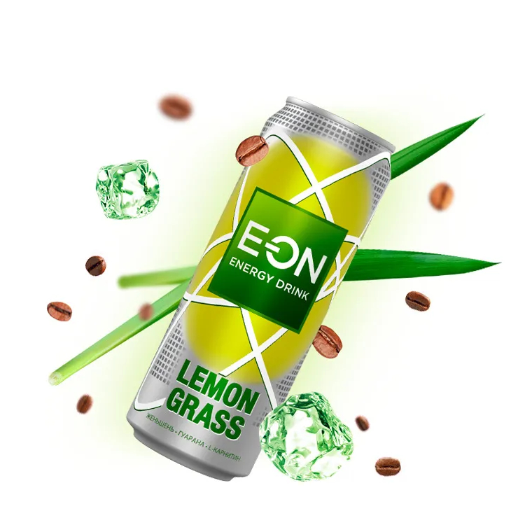 Энергетический напиток E-On Лемонграсс, 0,45 л энергетический напиток e on sport support 3000 bcaa 0 45 л