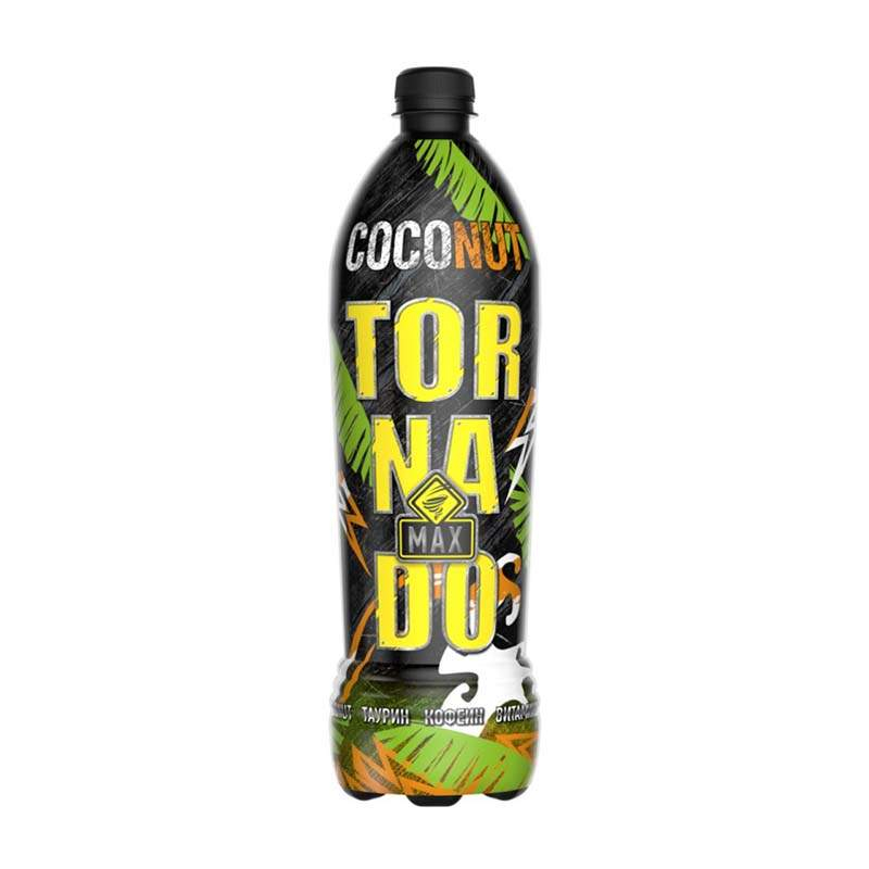 Энергетический напиток Tornado Coconut газированный, 1 л напиток энергетический jaguar ягодный вкус газированный 0 5 л