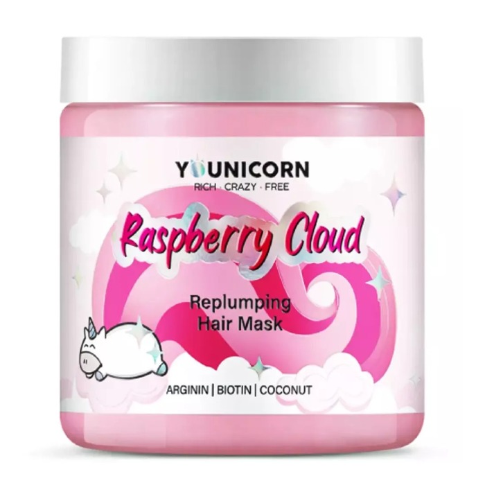 Маска для волос Younicorn Raspberry cloud возрождение маска для сухих ломких и секущихся волос 300мл