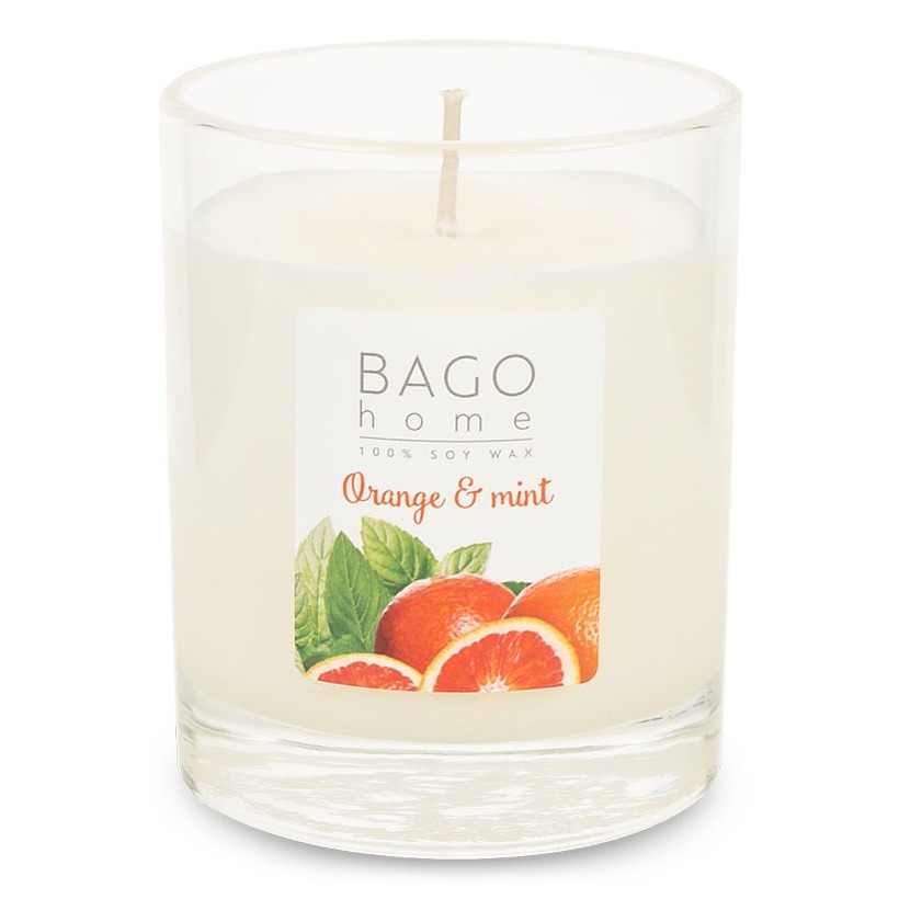 Свеча ароматическая BAGO home апельсин с мятой 132 г ароматическая свеча lumi